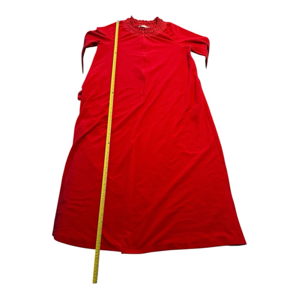 Vintage 70s Red Vanity Fair Lounge Maxi House Dress Sleepwear Large Traditional - Picture 6 of 16